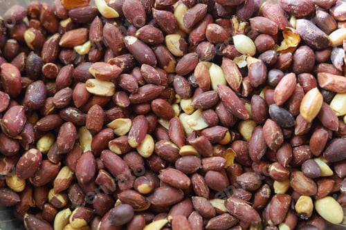 Preview: Peanuts With Unpeeled Hulls. Nuts Texture Background With Selective Focus.
