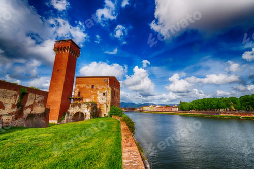 Preview: Pisa Citadel On A Beautiful Spring Day, Tuscany.
