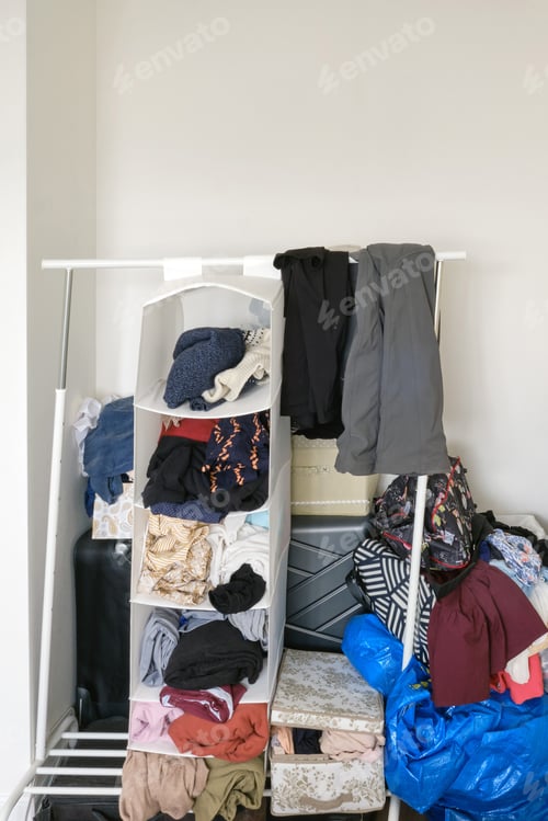 Preview: Clutter Of Things And Clothes Without A Wardrobe