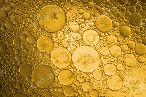 Preview: Biodiesel, Bubbles Biofuel, Vegetable Oil, Yellow And Orange Emulsion Bubbles Background