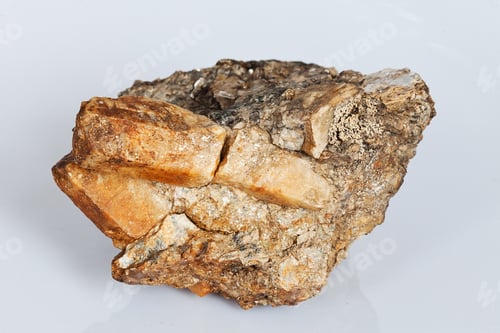 Preview: Mineral Beryl In Pegmatites On The White Background