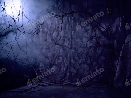 Preview: Dark Mystical Interior With Smoke And Cobwebs In The Attic, Or An Abandoned House.