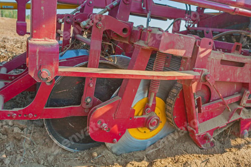 Preview: Close Up View On Mashine Potato Harvester