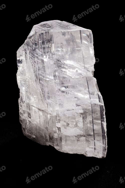 Preview: Soft Mineral Gypsum On The Black Background
