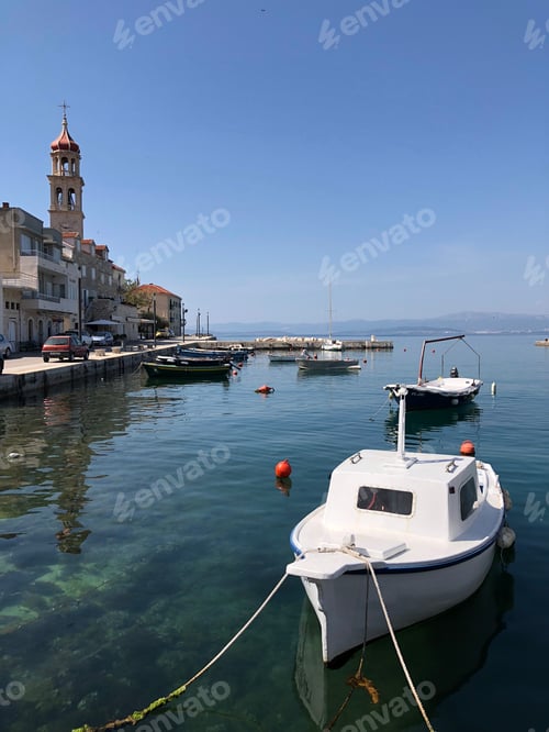 Preview: Small Fishing Boat In Sutivan Town On Brac Island Croatia