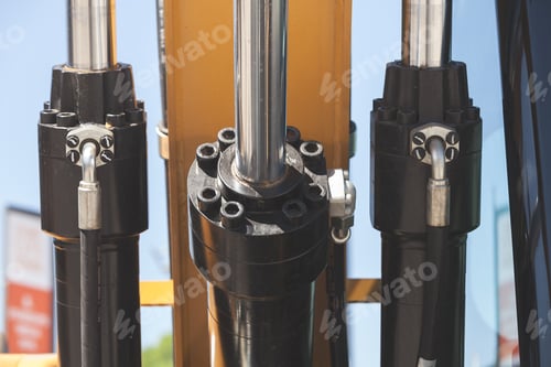 Preview: Parts Of Machinery For The Construction Industry, Note Shallow Depth Of Field