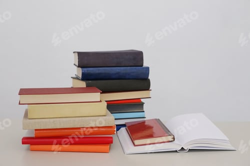 Preview: Stack Of Books On White Background