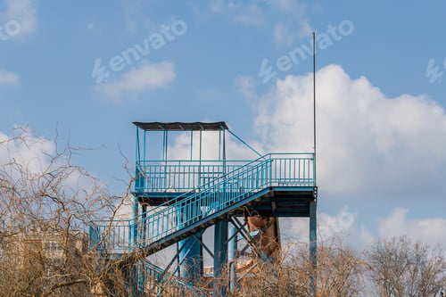 Preview: An Empty Lifeguard Tower On The Beach Without Staff And People During The Covid-19 Pandemic