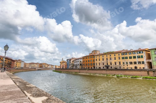 Preview: Beautiful View Of Lungarni, Pisa, Tuscany, Italy.