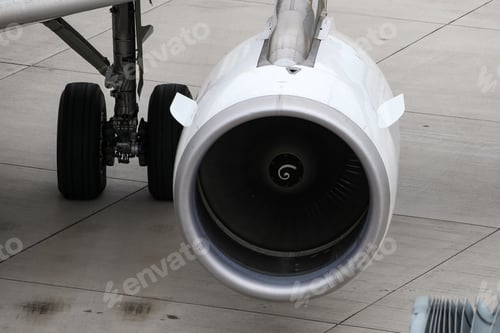 Preview: Engine Of An Airplane Is Working In Airport