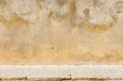 Preview: Grunge Street Wall With Sidewalk, Vintage Background Texture.
