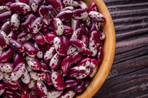 Preview: Fresh Organic Natural Beans On Wooden Rustic Background