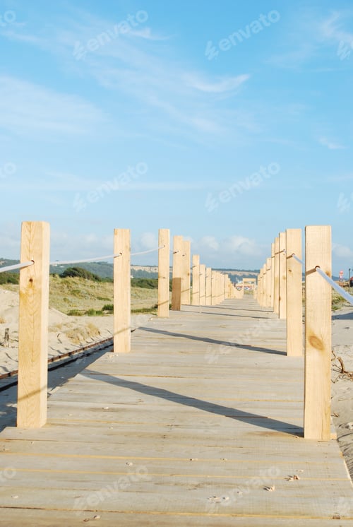 Preview: Beautiful Boardwalk Through The Dunes Entering Local Beach