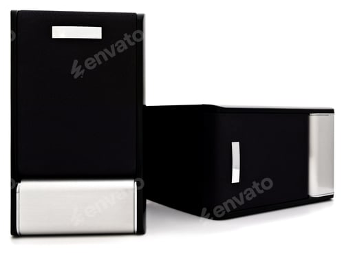 Preview: Two Loudspeakers With Copyspace Against The White Background