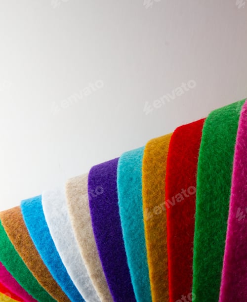 Preview: Felt Colors Of The Rainbow In The Background.
