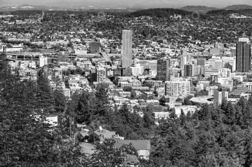 Preview: Portland, Oregin. City Aerial Skyline From The Hill.