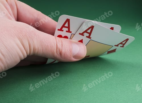Preview: Players Hand Revealing Two Aces
