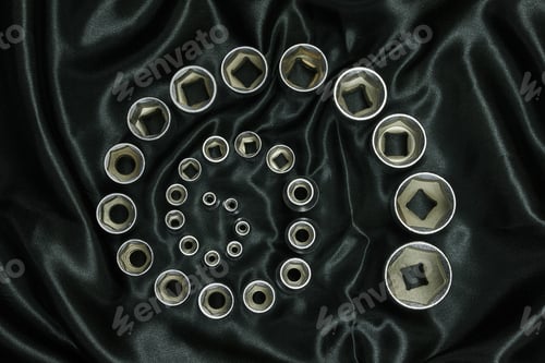 Preview: Socket Spanner Wrench On Black Background