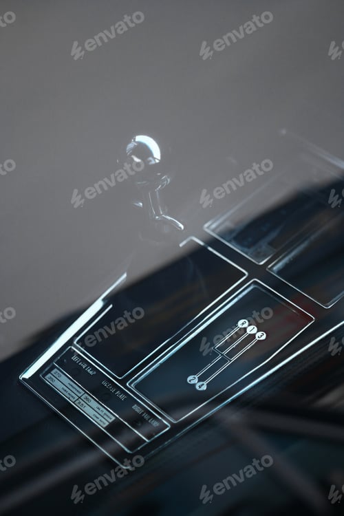 Preview: Detail On A Automatic Gear Shifter In A Vintage Car.