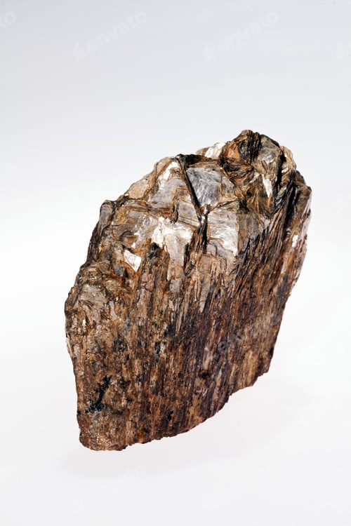 Preview: Andalusite Neso Silicate Mineral With Mica On The White Background
