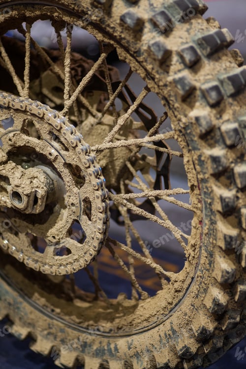 Preview: Color Image Of A Dirty Motorcycle Tire.