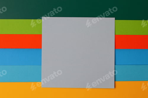 Preview: Sticker With Place For Text On A Bright And Colorful Background, Blank For Design With Copy Space