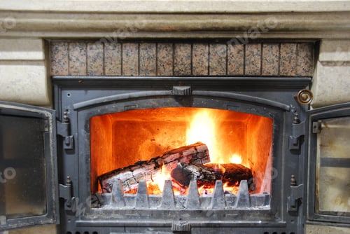 Preview: Close Up Of A Home Fireplace For Cold Days