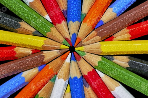 Preview: Macro Differently Colored End Of Colored Crayons