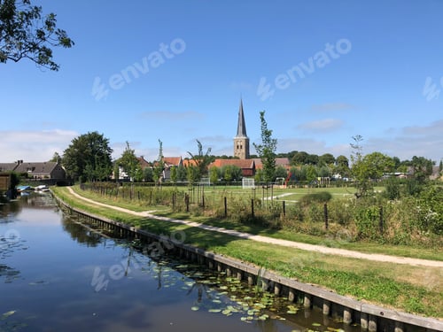 Preview: Canal With Seeblatt In Tzum, Friesland The Netherlands