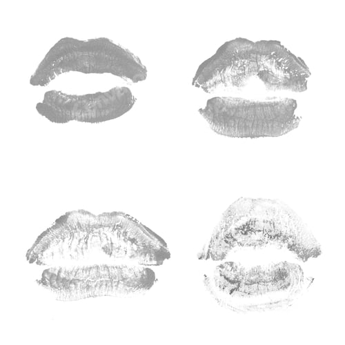 Preview: Female Lips Lipstick Kiss Print Set For Valentine Day And Love Collection Isolated On White