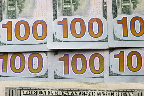 Preview: Closeup of United States One Hundred Dollar Bills