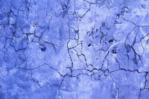 Preview: Texture Cracked Stucco On The Wall In Deep Blue, A Modern Trend In Advertising And Design