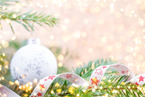 Preview: Christmas Tree The Bokeh Background. Christmas Greeting Card Backgrounds.
