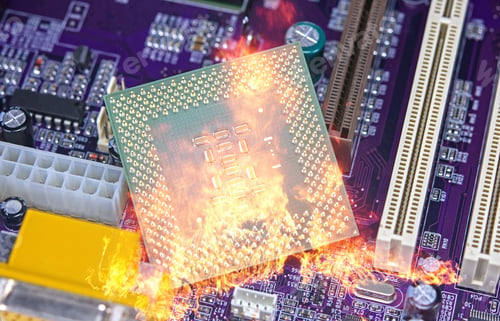 Preview: Macro View Of Cpu Pins And Circuit Mother Board