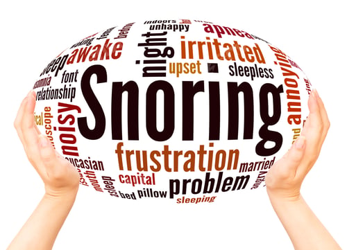 Preview: Snoring Word Cloud Hand Sphere Concept On White Background.