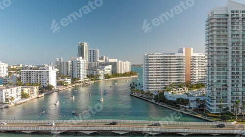 Preview: Aerial View Of Miami Beach And Venetian Way At Sunset.
