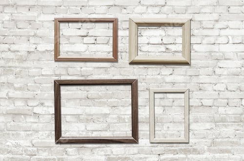 Preview: Old Photo Frames On Brick Wall