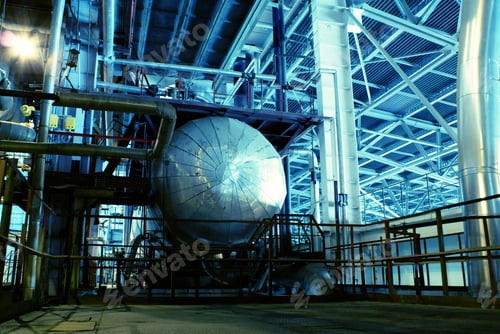 Preview: Pipes, Tubes, Machinery And Steam Turbine At A Power Plant