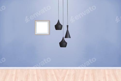 Preview: Modern Interior Design with Lights and Empty Frame