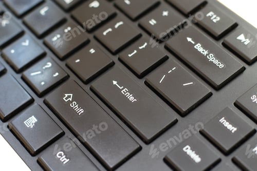 Preview: Keyboard Classic Black Color Enter Button