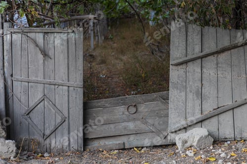 Preview: Beautiful Front Door, Wicket Or Gate. The Main Entrance From The City Street. Symbolic Background