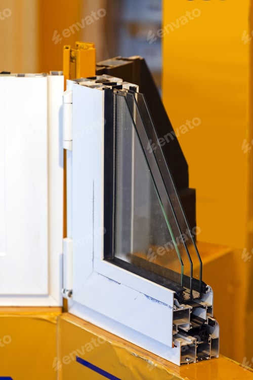 Preview: Cross Section Of Pvc Profile For Window; Note Shallow Depth Of Field