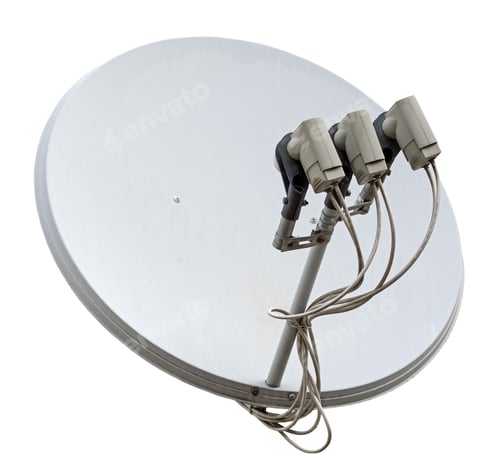 Preview: Satellite Dish Antenna Isolated On White Background