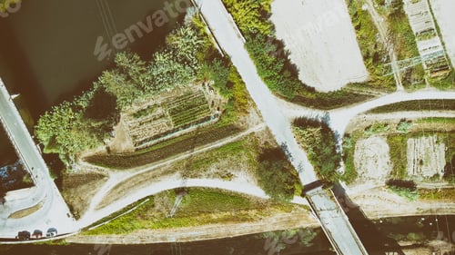 Preview: Beautiful Aerial View Of Bridges Across River.