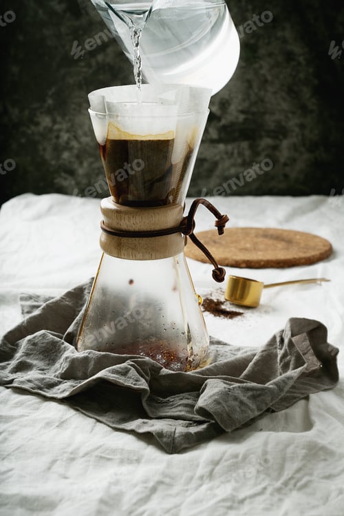 Preview: Preparing Pour Over, Filtered Coffee With Dripper. Making Coffee At Home