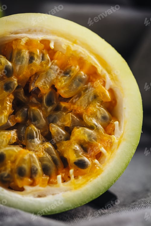 Preview: Fresh And Juicy Raw Maracuja Fruit On A Table
