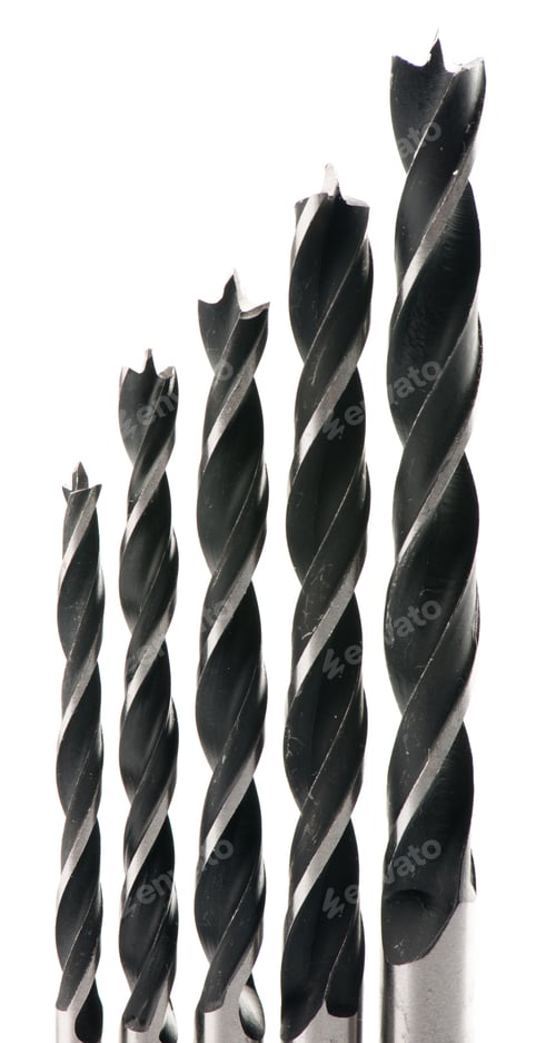 Preview: Drill Bits, Isolated On White Background Close-Up