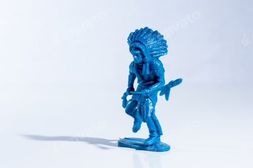 Preview: Bright Blue Plastic Figurine Isolated on White