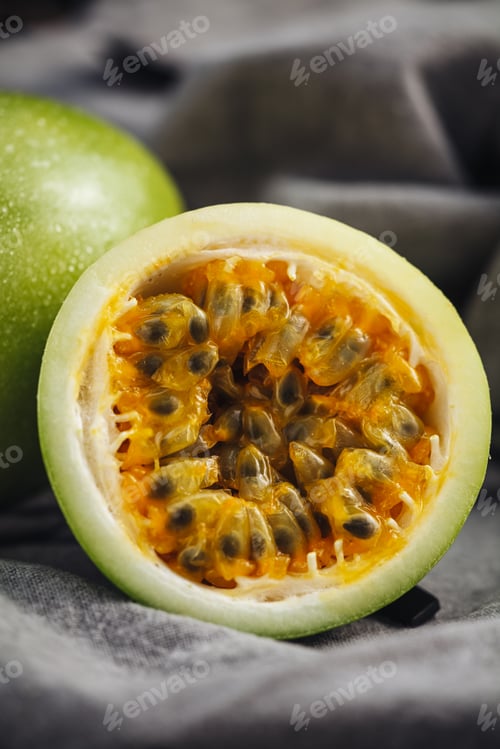 Preview: Fresh And Juicy Raw Maracuja Fruit On A Table