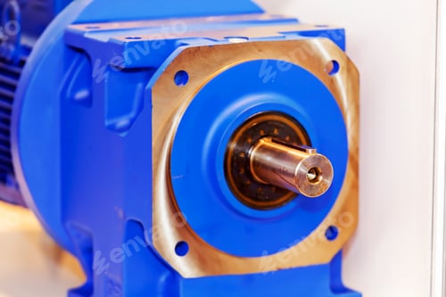 Preview: Gearbox On Large Electric Motor At Industrial Equipment Plant